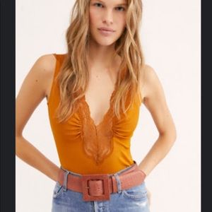 Free People First Call Bodysuit in Bergamont Tea